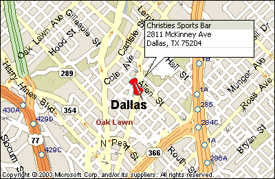 Map Of Uptown Dallas Christies Uptown Dallas Sports Bar Map